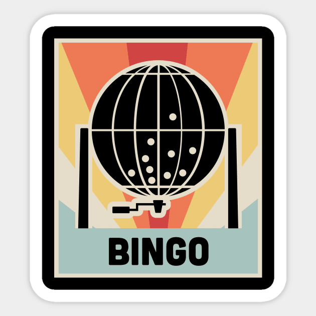 Vintage 70s Bingo Caller Poster Sticker by Wizardmode